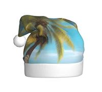 HJFCZH Sombrero de Navidad con estampado de palmeras y mar transparente para adultos, para Navidad, Halloween, Año Nuevo, ventas, promociones