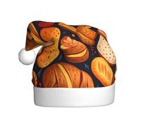 HJFCZH Sombrero de Navidad con estampado de pan pintado para adultos, suave, ligero, para fiestas de vacaciones