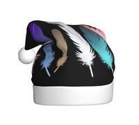 HJFCZH Sombrero de Navidad con estampado de plumas de siete raíces para adultos, por lo que es un regalo divertido y duradero para hombres y mujeres