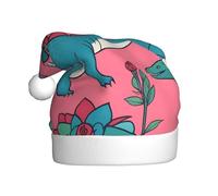 HJFCZH Sombrero de Navidad con estampado de rosas de dinosaurios para adultos, accesorio festivo de calidad hecho a mano, suave, ligero