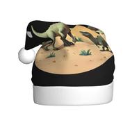 HJFCZH Sombrero de Navidad con imagen de dinosaurios en la luna para adultos, accesorio festivo de calidad hecho a mano, suave, ligero