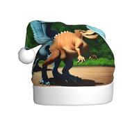 HJFCZH Sombrero de Navidad con imagen de dinosaurios para adultos, accesorio festivo de calidad hecho a mano, suave, ligero