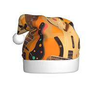HJFCZH Sombrero de Navidad con imagen de guitarra musical para adultos, accesorio festivo hecho a mano, suave, ligero