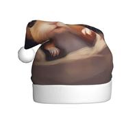 HJFCZH Sombrero de Navidad con imagen de hámster tímido para adultos, accesorio festivo de calidad hecho a mano, suave, ligero