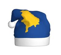 HJFCZH Sombrero de Navidad con imagen de la bandera de Kosovo para adultos, accesorio de calidad suave, ligero y esponjoso
