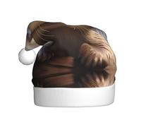 HJFCZH Sombrero de Navidad con imagen de nutria de dibujos animados para adultos, accesorio festivo hecho a mano, suave, ligero