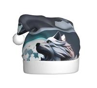 HJFCZH Sombrero de Navidad con impresión 3D de lobos de luna llena para adultos, por lo que es un regalo divertido y duradero para hombres y mujeres