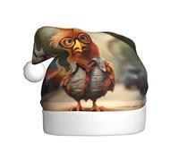 HJFCZH Sombrero de Navidad creativo con estampado de pollo de dibujos animados para adultos, por lo que es un regalo divertido y duradero para hombres y mujeres