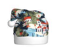HJFCZH Sombrero de Navidad estampado de Isla de Cuba para adultos, suave, ligero, para fiestas de vacaciones
