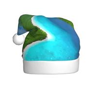 HJFCZH Sombrero de Navidad impreso de una isla en el océano para adultos, accesorio festivo de calidad hecho a mano suave y ligero