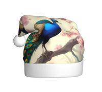 HJFCZH Sombrero de Navidad oriental con estampado de pavo real en árbol de flores para adultos, por lo que es un regalo divertido y duradero para hombres y mujeres