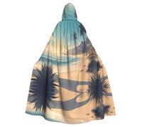 HJFCZH Sunshine Ocean Beach - Capa con capucha para adultos con estampado de Halloween para varios entornos de fiesta y carnaval