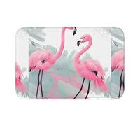HJFCZH Tapete de dobladillo con estampado de flamenco rosa, 40 x 60 pulgadas, funda de baño de poliéster duradera con respaldo antideslizante para baño, tocador y suites de invitados