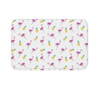 HJFCZH Tapete de dobladillo con estampado de flamencos y piñas, 40 x 60 pulgadas, funda de baño de poliéster duradera con respaldo antideslizante para baño, tocador y suites de invitados