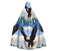 HJFCZH The Eagle with Wings Pattern Halloween - Capa con capucha para adultos, capa con capucha súper grande con pajarita, sin cremallera