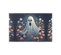 HJFCZH The Ghost Among Flowers - Manteles individuales para mesa de comedor, juego de 6 manteles individuales fáciles de limpiar y duraderos, 12 x 18 pulgadas