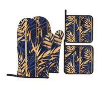HJFCZH The Old Hollywood Prints - Juego de mantas de cocina duraderas con poliéster impermeable, sistema de protección contra el calor de 4 piezas
