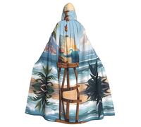 HJFCZH The Sea On The Easel - Capa con capucha estampada de Halloween para adultos para varios entornos de fiesta y carnaval