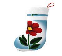 Hjfczh The Swaying Little Red Flower Print - Calcetines decorativos de Navidad para árboles de Navidad, mesas de comedor