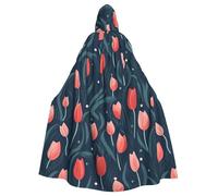 HJFCZH Tulip Garden - Capa con capucha para adultos con estampado de Halloween para varios entornos de fiesta y carnaval
