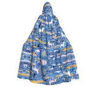 HJFCZH Unicorns By The River - Capa con capucha para adultos con diseño de unicornios por el río, capa con capucha súper grande con pajarita, sin cremallera