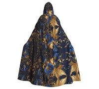Hjfieryf Capa con capucha con estampado de glorias de la mañana azul, capa de longitud completa para adultos, para fiestas, disfraces de cosplay, juego de escenario