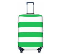 HJFIERYF Funda de equipaje de viaje a rayas grises y blancas, protector personalizado para maleta, resistente al polvo y los arañazos, Calcedonia rayas verdes y blancas, L, Maleta
