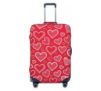 HJFIERYF Funda de equipaje de viaje con estampado de corazones de dibujos animados, protector de maleta, resistente al polvo y a los arañazos, regalo del día de San Valentín para mujeres, Sin límites