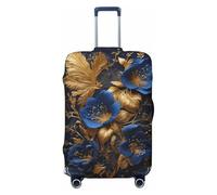 HJFIERYF Funda de equipaje de viaje con estampado de flores coloridas con patrones personalizados, protector de maleta, resistente al polvo y los arañazos, Blue Morning Glories, L, Maleta