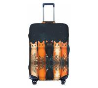HJFIERYF Funda de equipaje de viaje con estampado de gato, protector personalizado para maleta, resistente al polvo y los arañazos, Night Cats, L, Maleta