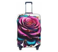 HJFIERYF Funda de equipaje de viaje con estampado de rosas doradas, protector de maleta, resistente al polvo y a los arañazos, regalo del día de San Valentín para mujeres, Big Rose, L, Maleta