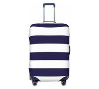 HJFIERYF Funda de equipaje de viaje con rayas azules, grises y blancas, protector personalizado para maleta, resistente al polvo y los arañazos, Grosella negra, rayas blancas y moradas, XL, Maleta