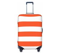 HJFIERYF Funda de equipaje de viaje con rayas azules, grises y blancas, protector personalizado para maleta, resistente al polvo y los arañazos, Salsa de bayas, rayas rojas y blancas, M, Maleta