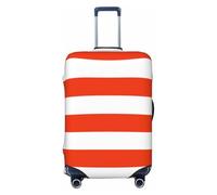 HJFIERYF Funda de equipaje de viaje con rayas azules y blancas, protector personalizado para maleta, resistente al polvo y los arañazos, Rayas blancas bermellón plateadas, XL, Maleta