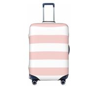 HJFIERYF Funda de equipaje de viaje con rayas blancas y azules claras, protector de maleta personalizado resistente al polvo y los arañazos, Rayas blancas carmesí claro, L, Maleta