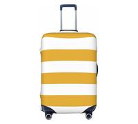 HJFIERYF Funda para equipaje de viaje, color marrón tabaco, con rayas blancas, protector personalizado para maleta, resistente al polvo y a los arañazos, Piel de tigre con rayas amarillas y blancas, L