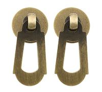 HJGarden 2 cajones de muebles vintage estilo chino ventanas latón tiradores de manija caja de joyería puerta armario con mango pequeño, bronce