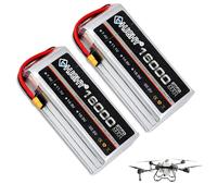 HJGHY Baterías de Litio de 14,8 V y 16000 mAh para aeromodelos. Batería de 14,8 voltios y 25 C para Drones, Aviones de Juguete, aeromodelos y Barcos a Escala con BMS.,14.8v16000mah 25c 2 Pack