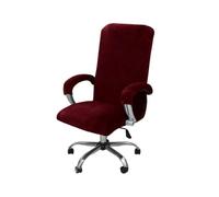 HJGUI Funda de Terciopelo para Silla de Escritorio de Oficina, Protector de sillón, Color Negro, Incluye reposabrazos, Fundas para Gamer, Color Vino Tinto XL (69 80 cm)