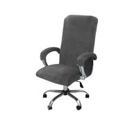 HJGUI Fundas de Terciopelo para Silla de Escritorio de Oficina, Protector de sillón, Color Negro, Incluye reposabrazos, Fundas para Gamer, 2024, Gris, L (58, 69 cm)