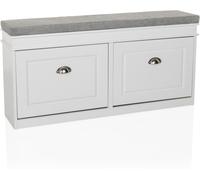 hjh LIVING Armario zapatero mdf, lacado blanco/gris