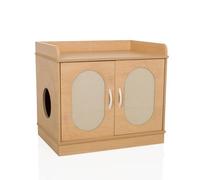 hjh LIVING Casa para gatos para casa, 75 x 53 x 67 cm, 2 cuevas para gatos, también se puede utilizar como caja de arena para gatos, soporta hasta 30 kg, haya