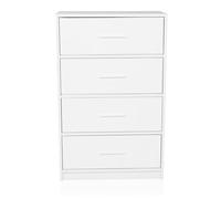 hjh LIVING Cómoda con 4 cajones ESTORIA 58x30x91,5 cm Cómoda de Estilo escandinavo para despacho Dormitorio salón, Blanca