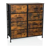 hjh LIVING Cómoda con 8 cajones RAGALA Light 80x30x82 cm Aparador con Sistema de estanterías para salón Dormitorio Pasillo, Roble Ahumado