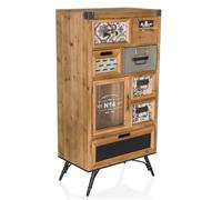 hjh LIVING Cómoda con 8 Compartimentos, Madera/Metal CONTINENTO S Mueble de almacenaje para salón Dormitorio Pasillo, 53 x 32 x 104 cm
