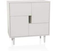 hjh LIVING Cómoda con cajones y Puertas LYKKJA Mueble de almacenaje para salón Dormitorio Pasillo, 72x39,5x77 cm, Blanco