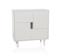 hjh LIVING Cómoda con cajones y Puertas LYKKJA Mueble de almacenaje para salón Dormitorio Pasillo, 72x39,5x77 cm, Blanco