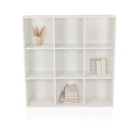 hjh LIVING Estantería con 9 Compartimentos, Abierta BJORKE 97,5x30x100 cm, librería con Trasera, Estante cúbico, Separador de ambientes, Blanco