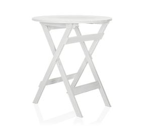 hjh LIVING Mesa Plegable de Exterior TRAVANO T práctica Mesa Plegable para balcón y Patio, Mesa Bistro, Blanca