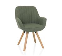hjh Living Scandi - Silla de Comedor giratoria con Patas de Haya y tapizado en Tela de Menta
